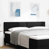 Cumpara ieftin Tablie LED cu benzi LED cu headboard Negru 180 cm tesatura