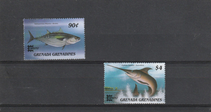 Grenada-Grenadines 1987-Fauna,Pesti,2 valori,dantelate,MNH,Mi.896,899
