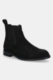 BOSS botine din piele &icirc;ntoarsă Tayil culoarea negru, 50548229