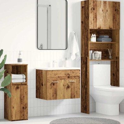 vidaXL Dulap chiuvetă baie, lemn vechi, 60x38,5x46 cm, lemn prelucrat 862023 foto