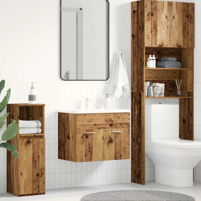 vidaXL Dulap chiuvetă baie, lemn vechi, 60x38,5x46 cm, lemn prelucrat 862023