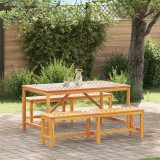 VidaXL Set de masă pentru grădină 3 pcs Maro 150 x 90 x 74 cm