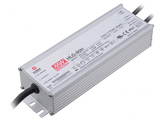 Alimentator LED 81W 24VDC 3,4A IP67 HLG-80H-24B