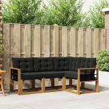 vidaXL Set de canapele de exterior cu pernă 4 pcs Natural și Negru 3368623