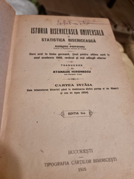 Eugeniu Popovici - Istoria Bisericeasca Universala si Statistica Bisericeasca Vol. I