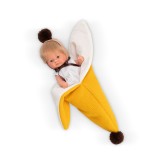 Papusa Bomboncin Cu Caciulita Si Paturica Banana 20cm, Asivil