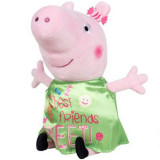 Jucarie din plus Peppa Pig cu rochie verde din satin, 17 cm, Play By Play