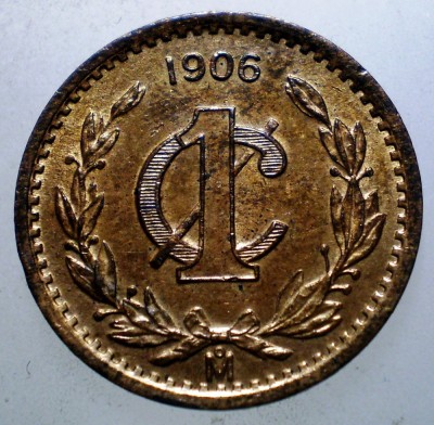 C.076 MEXIC 1 CENTAVO 1906 XF/AUNC foto