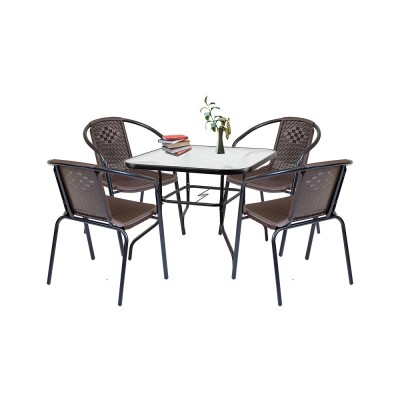 Set mobilier de gradina Rozetta 4+1 maro foto