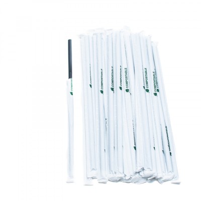 SET 250 PAIE BIODEGRADABILE NEGRE DREPTE AMB INDIV, 240X8MM foto