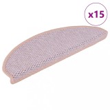 VidaXL Covorașe scări autoadezive 15 buc. roz 65x21x4 cm aspect sisal
