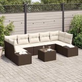 VidaXL Set de canapele pentru grădină 8 pcs Maro, Crem 55 x 55 x 37 cm