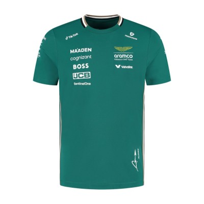 Aston Martin tricou de bărbați Alonso official Teamline Replica green F1 Team 2025 - M foto
