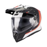 Cumpara ieftin Casca touring/adventure MT model Track SV Nomad A15 negru/alb/rosu lucios &ndash; tip viziera: HS 12 - Negru/alb/rosu lucios, L (59/60cm)