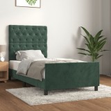 VidaXL Cadru de pat fără saltea, verde &icirc;nchis, 80x200 cm, catifea