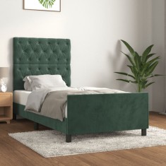 vidaXL Cadru de pat fără saltea, verde &icirc;nchis, 80x200 cm, catifea 3125907