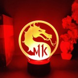 MK Mortal Kombat 11 Dragon Logo Night Light Led Touch Sensor Color Changing Nightlight for Gaming Room