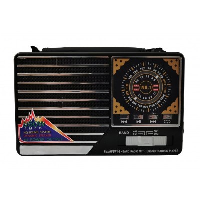 Radio elSales ELS-8021 cu USB , cititor card , FM , AM , lanterna LED , negru foto