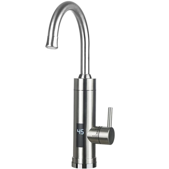 Robinet electric, bucatarie, baie din otel inoxidabil cu afisaj de temperatura LED, robinet cu incalzire 3-3, 5 kW
