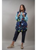 Cumpara ieftin Vesta Dama Matlasata Multicolora Claudia, Albastru/Bej/Negru/Violet, Marime S-M, Poliester, Fashion, Primavara Toamna