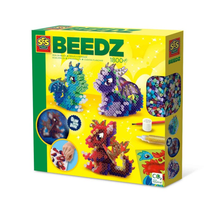 Set creativ Beedz - Margele de calcat Dragoni 3D Glow in the Dark