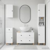 Cumpara ieftin Set de dulapuri pentru baie, 4 piese ALKMAAR Alb foarte lucios