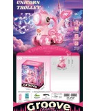 Masina de Baloane cu Unicorn, Reincarcabila, Design Atractiv, Potrivita Peste 3 Ani, Materiale Netoxice, Dimensiuni 11x16x43 cm