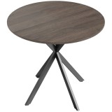 HOMCOM Masă Da Dining Rotund Stil Industrial Con Picioare &icirc;n X &Oslash;80x75 cm | Aosom Romania