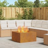 Vatra Foc Pătrată vidaXL 80x80x40 cm Oțel Corten Maro Rustic Exterior