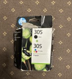 Cartus HP 305 &ndash; Black + Color, original, cutie deteriorata