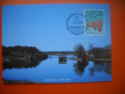 HOPCT MAXIMA NR 1074 PEISAJ DIN ALAND FINLANDA 1986 EXPOZITIE FILAT SCANDINAVIA -EUROPA foto