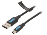 Cablu USB 2.0 A la Mini B 1m Negru, Vention