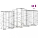 Cumpara ieftin Cosuri gabion arcuite 3 buc. 300x50x120/140 cm, fier galvanizat