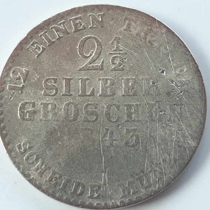 Germania Prusia 2 1/2 groschen 1843 argint William lV