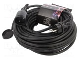 Prelungitor alimentare KEL 3x2,5mm&sup2; 25m 16A cu 1 priză negru