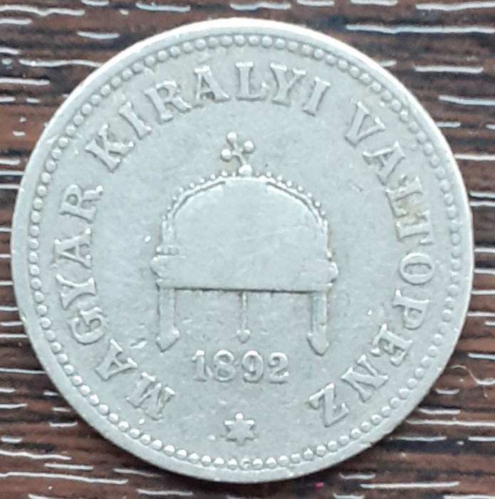 (M2222) MONEDA UNGARIA - 20 FILLER 1892, AN MAI RAR