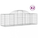 Cumpara ieftin Cosuri gabion arcuite 2 buc, 200x50x60/80 cm, fier galvanizat