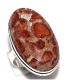 Cumpara ieftin Inel Argint 925 cu Jasper Asteroid Natural, Mărimea 7.5 | Inel Damă Elegant