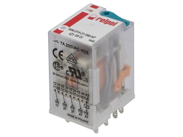 Releu Electromagnetic 4PDT 60VDC 6A