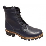 Ghete dama casual din piele naturala bleumarin GD205BL