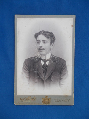 FOTOGRAFIE VECHE PE SUPORT DE CARTON , ALFRED BRAND , SINAIA-PLOESCI , 1904 foto
