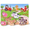 Joc educativ tip Puzzle din lemn cu maner Animale Domestice - MW-5