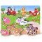 Joc educativ tip Puzzle din lemn cu maner Animale Domestice - MW-5