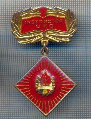 AX 860 INSIGNA - ,,INSTRUCTOR UTC&amp;quot; LA PIONIERI -PENTRU COLECTIONARI foto