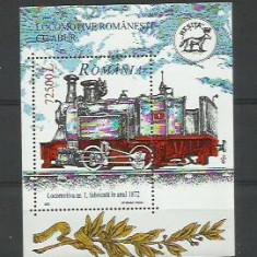 Romania MNH 2002 - Locomotive romanesti cu abur - LP 1593 - colita