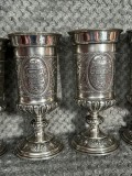 SET 6 POCALE - CUPE - PAHARE ARGINT 800 - W. Lameyer 1879 - 9.6lei/gr.!