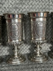 SET 6 POCALE - CUPE - PAHARE ARGINT 800 - W. Lameyer 1879 - 9.6lei/gr.!