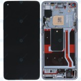 OnePlus 8T (KB2003) Capacul frontal al modulului de afișare + LCD + digitizer argintiu lunar