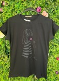 Cumpara ieftin Tricou Negru din Bumbac, Signorina
