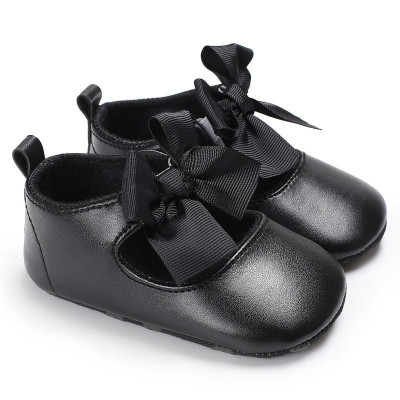 Pantofiori cu fundita drool (culoare: negru, marime: 0-6 luni) foto